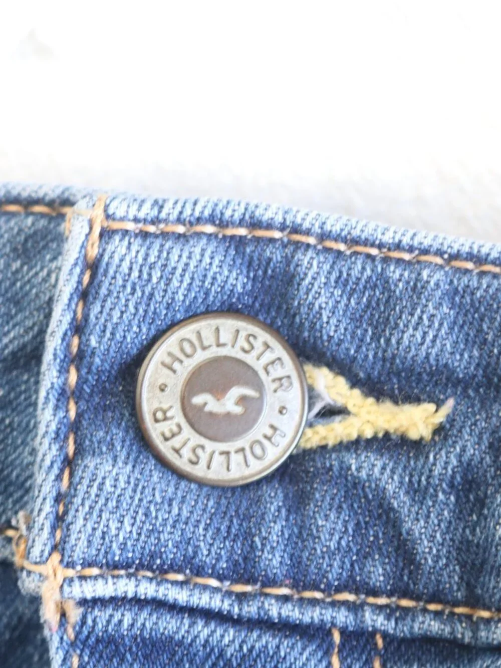 Hollister | Distressed Denim Bermuda Cutoff Long Jean Shorts Jorts Size 0R 24x33